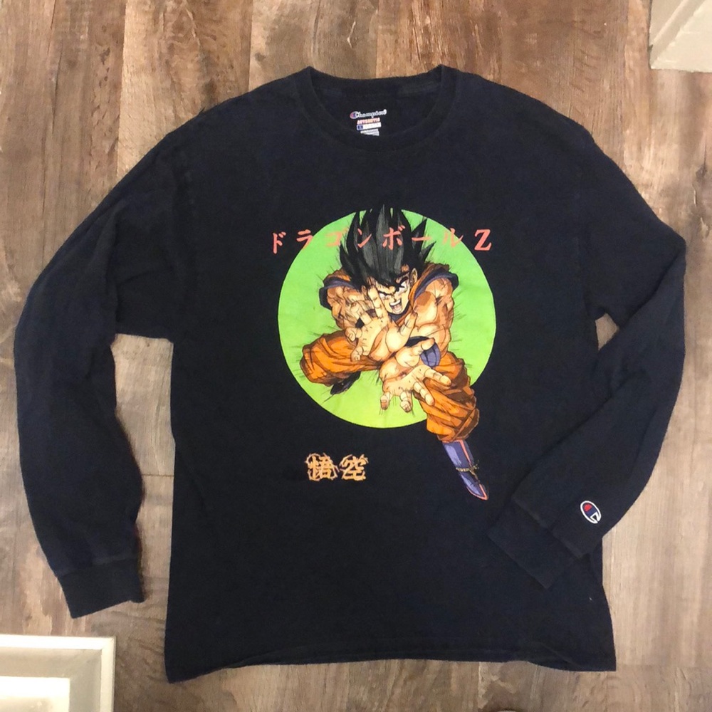 Men’s large champion dragonball z Goku long sleeve tshirt navy blue